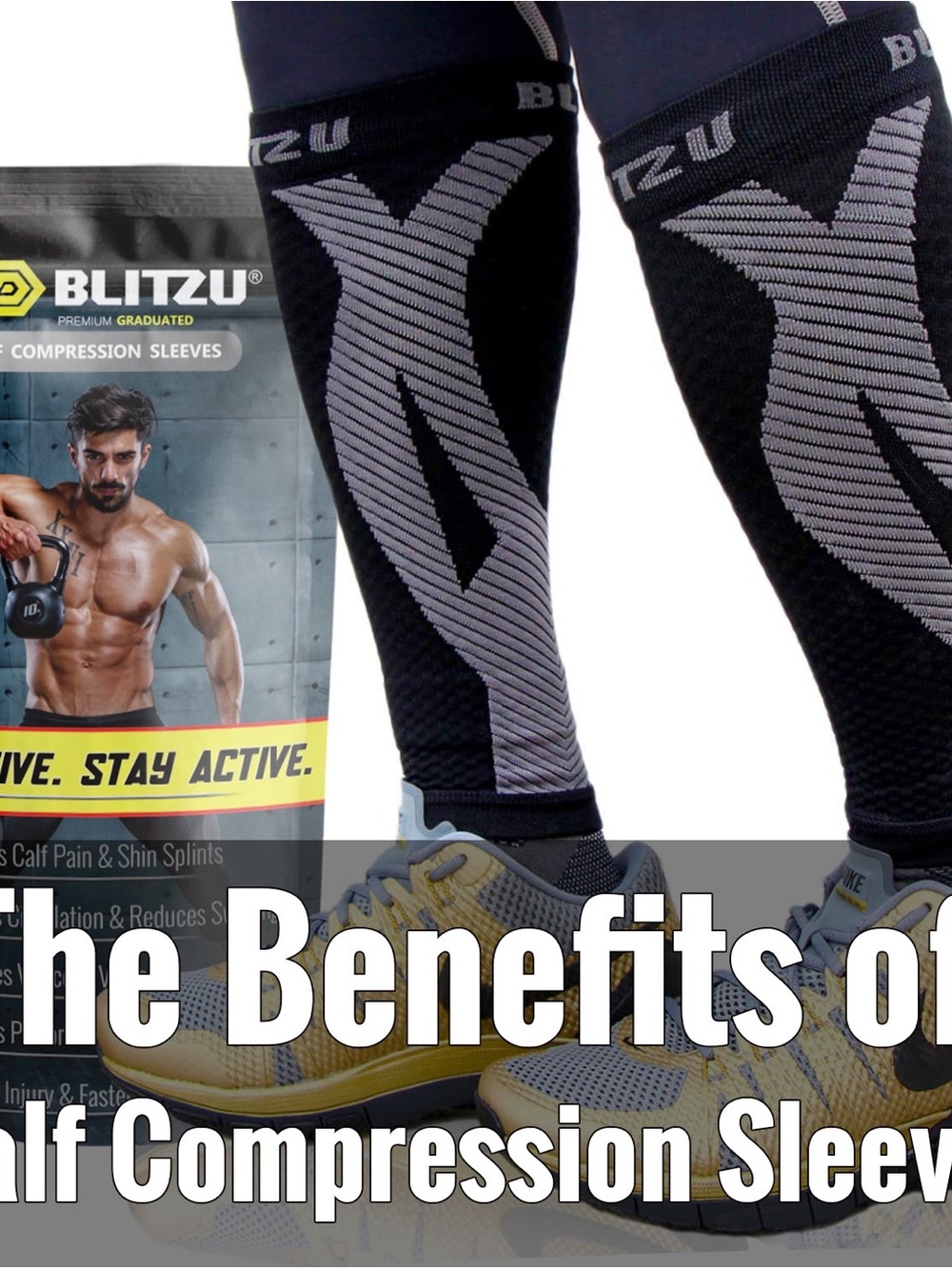 BLITZU Calf Compression Sleeves NWT Size S/M
